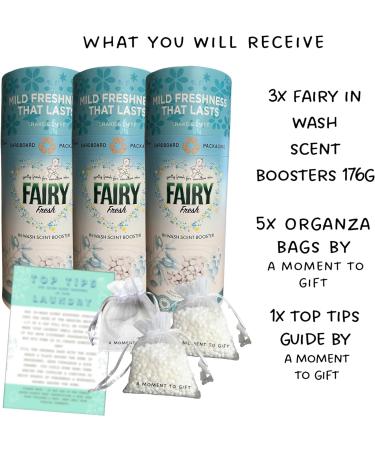 Fairy In-Wash Scent Boosters Almond Milk & Manuka Honey 3 packs of 176g with Organza Bags & Top Tips Guide - Buy Online on SooperMarket.com