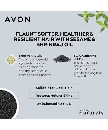 AVON Naturals Black Shine Bhringraj 2-in-1 Shampoo & Conditioner | 180 ml | Strengthen & Shine | International Shipping Available - Buy Online on SooperMarket.com