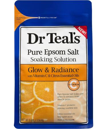 Dr. Teal's Salt Bath Variety Gift Set - 4 Pack, 3lbs Each - Vitamin C & Citrus for Glow & Radiance, Lavender for Soothe & Sleep - Epsom Salt & Essential Oils for Skin Nourishment & Better Sleep - Buy Online on SooperMarket.com