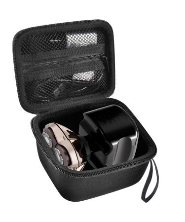 Case Compatible with Skull Shaver Electric Pitbull Pro Razor, Hard Travel Rotary Men Head Shavers Beard Trimmer Storage Bag with Zipper Mesh Pocket for Mustache Grooming Kit,Black-Only Box