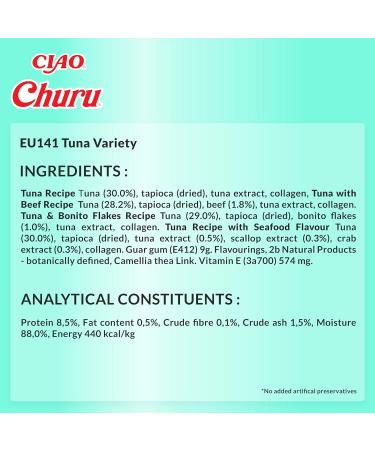 Churu by INABA Cat Treat - Tuna Variety Box - 1 Pack (40 x 14g total) / Soft & Creamy Cat Treat Delicious & Healthy Snack Pur e Food Topper Natural Grain Free - Buy Online on SooperMarket.com