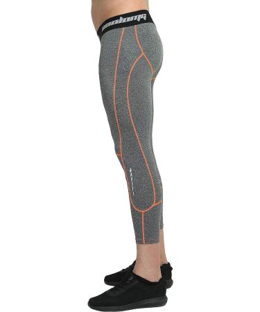 COOLOMG Youth Basketball Leggings Boys Men Compression Capri Tights - Gray XX-Small - Buy Online on SooperMarket.com