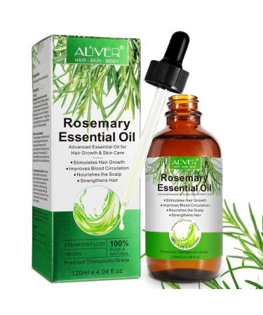 Rosemary Oil for Hair Growth Natural Rosemary Oil Nourishes the Scalp for Hair Regrowth & Hair Thickening - Hair Loss Prevention(120ml)