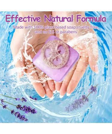 Lavender Soap Natural Lavender & Loofah Soap Bar Handmade Organic Soap Vegan Cruelty Free No SLS or Parabens Smooth Skin Acne Soap for Face and Body - Buy Online on SooperMarket.com