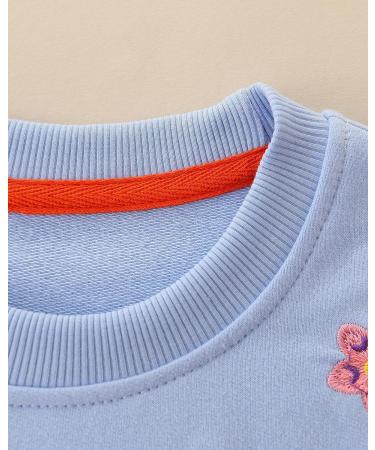 Girls Cotton Sweatshirt | Long Sleeve Pullover for Toddlers | Casual Jumper for Kids Age 1-12 | Blue | Size 6-7 Years - Buy Online on SooperMarket.com