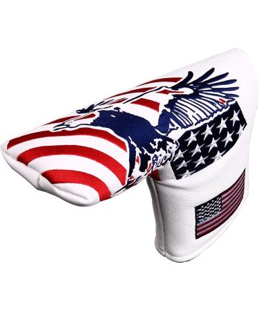 USA Flag and Eagle Golf Head Cover Set - Driver, Wood, Hybrid, Iron, Mallet Putter - Buy Online on SooperMarket.com