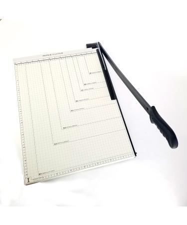 A4 Guillotine Paper Cutter with Metal Base, (12" x 10" inch top), Paper Trimmer with Multi Sheet Capacity, Heavy Duty Blade for Photo Craft Cardstock, Large Paper Cutter for Home or Office