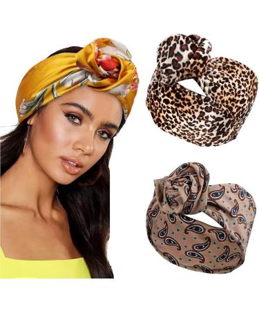 zalati Headband Wide Turban Hair band with Animal Print Knotted Head Wraps for Fashion Hair Accessories - Buy Online on SooperMarket.com