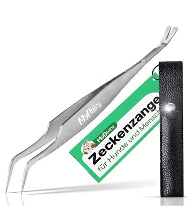Mydaisy 2 in 1 tick pliers metal with case tank tongs stainless steel for humans dogs cats horses - tick pliers man - tick pliers for dogs - tick pliers cat - tick tweezers