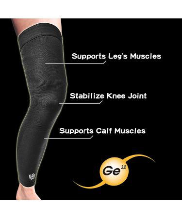 Vital Salveo Compression Full Leg Sleeve X-Large - 2 Pack, Thigh Calf Knee Support for Basketball, Black - Buy Online on SooperMarket.com