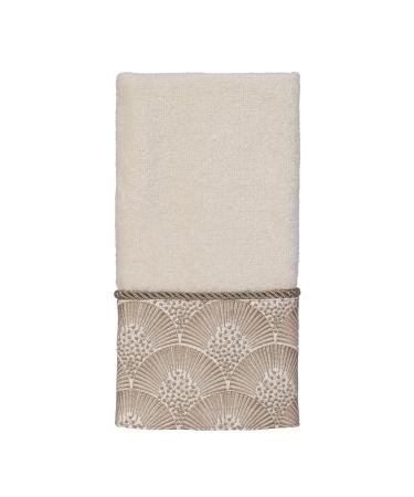 Avanti Linens - Fingertip Towel, Soft & Absorbent Cotton Towel (Deco Shell Collection, Ivory) Ivory Fingertip Towel