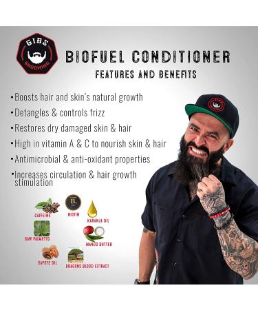 GIBS BioFuel Hair Conditioner for Men - Moisturizing Beard and Hair Conditioner - 12 Fl Oz - Buy Online on SooperMarket.com