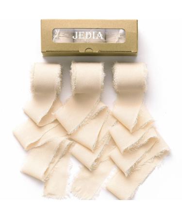 JEDIA Chiffon Ribbon  3 Rolls Champagne Beige Ribbon for Gift Wrapping  1.5 x 7Yd Chiffon Ribbon Set for Wedding  Bouquet Wrap  Bridal Bouquets  Wedding Invitations  DIY Crafts Beige pink 3 Rolls  1.5*21YD