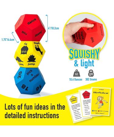 Covelico Kids Exercise Dice | Movement Games for Active Play | Physical Education Equipment for Fun Workouts - Buy Online on SooperMarket.com