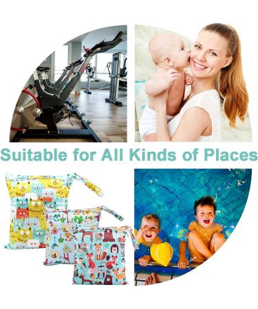 Wet Bag HOTLIKE 3 PCS Nappy Bag for Cloth Diapers - Waterproof Reusable Travel Bag with Handle and Zipper Pockets - Yellow - Buy Online on SooperMarket.com