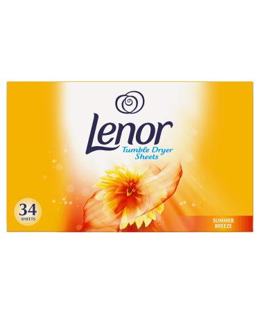 Lenor Fabric Tumble Dryer Sheets Summer Breeze 34 Sheets Summer 34 Count (Pack of 1)