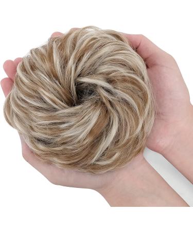 Messy Hair Scrunchies Thick Hair Bun Extensions 45g Coffee Brown mix Bleach Blonde Honey Blond-Bleach Blond - Buy Online on SooperMarket.com