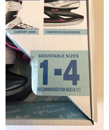 Lake Placid Adjustable Monarch Ice Skates Black/Pink/Silver 11-1 - Buy Online on SooperMarket.com