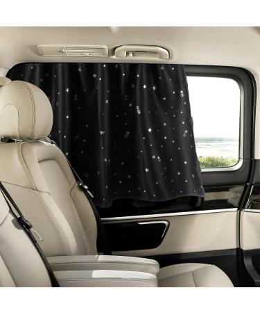 ZATOOTO Car Side Window Sun Shade Magnetic Blackout 2PCS 100*50cm Black Star | UV Protection and Privacy Car Curtains for Baby - Buy Online on SooperMarket.com