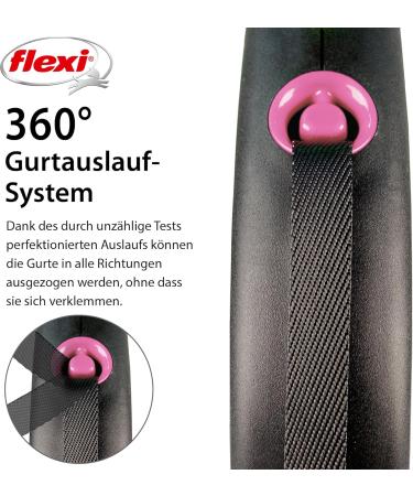 Flexi Retractable Leash - Black/Pink Design | Size L - Multi Size Options | Ideal for Small Dogs - International Shipping Available - Buy Online on SooperMarket.com