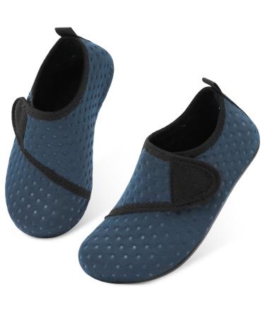 JIASUQI Kids Boys Girls Water Shoes Quick Dry Barefoot Aqua Socks for Beach Swimming Pool 12/12.5 UK Child Navy Strip