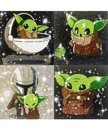 Eiazuiks Diamond Painting Kits for Kids 4 Packs 5D Full Drill Diamond Art Cartoon Dotz for Kids 6x6 Inch Cartoon 4 PACKS