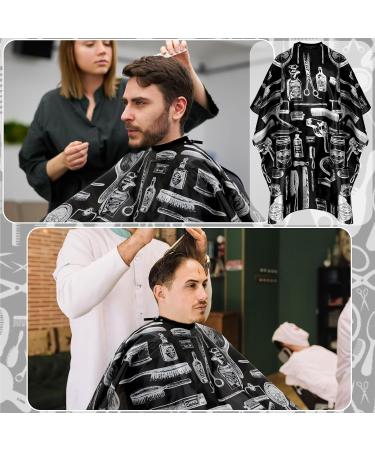 FEBSNOW Hair Cutting Cape Kit - Professional Waterproof Barber Cape with Neck Duster Brush | Adjustable Floral Hairdressing Supplies for Adults - Buy Online on SooperMarket.com