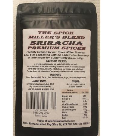 Spice Miller's Blend Sriracha 100g: Premium Artisan Seasoning Mix, Syn Free & Low Syn - Shop Now! - Buy Online on SooperMarket.com