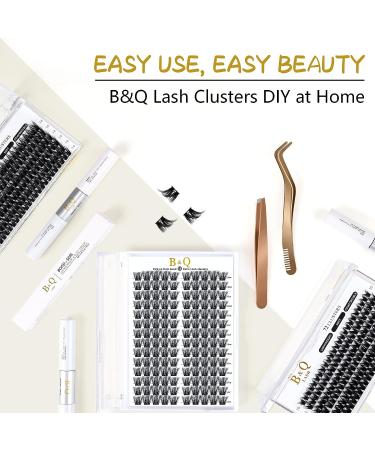 14 Pairs D Curl Manga Lash Clusters - Anime Style Wispy Spiky Cluster Extensions - B&Q Individual Lashes - DIY 140 Clusters (B44-D-MIX) - Buy Online on SooperMarket.com