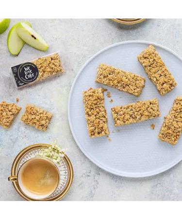 Apple & Elderflower Slices (18) Gluten Wheat & Dairy Free. Individually Wrapped. Crumble Slices Layered with an Apple Filling Flavoured with elderflower.
