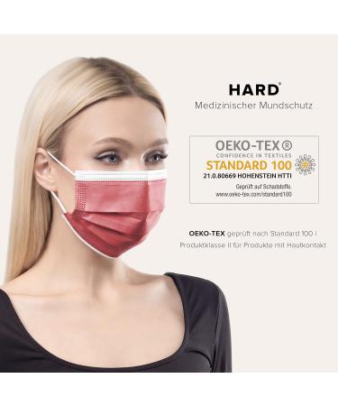50x Medical Face Masks - Made in Germany CE Certified Type IIR 99.78% BFE One-Way Protection Adult Size Red - Buy Online on SooperMarket.com
