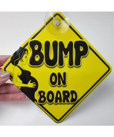 BUMP Yellow non personalised novelty baby on board car window sign for use during pregnancy.