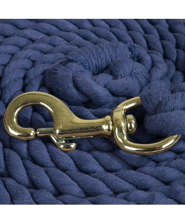 TrustBreech 10ft Solid Cotton Lead Rope - Made in USA - 5/8 inch Thick - Heavy-Duty Bolt Snap - Handmade Soft Dark Grey Blue - Buy Online on SooperMarket.com