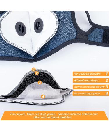 AstroAI 12 PCS Activated Carbon Filters Replacement Set for Dust Face Masks with Breathing Valves and Soft Nose Pads - Buy Online on SooperMarket.com