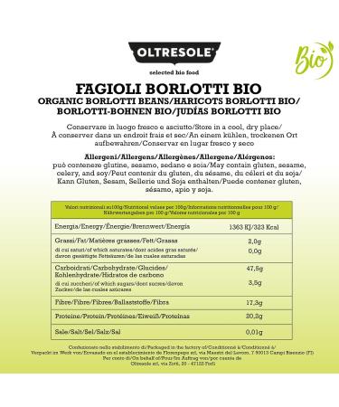 OlTresole Bio Borlotti Beans 1kg - Organic Dried Legumes for Salads Soups & Family Meals - Buy Online on SooperMarket.com