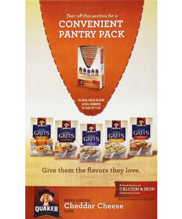 Quaker Instant Grits Cheddar Cheese Flavor 24 1-oz Packs - 2 Boxes - Buy Online on SooperMarket.com