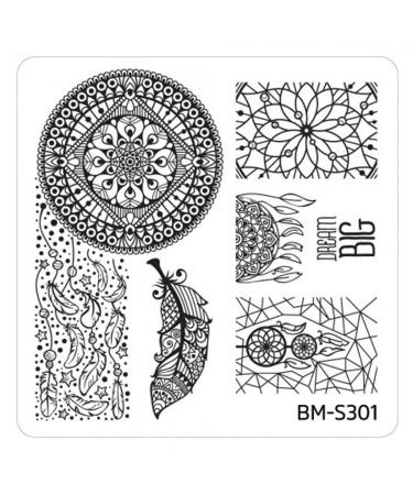 Stamping stencil plate BM S301 Bundlemonster ornament tribal nail art nail design