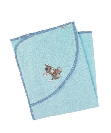 Sterntaler bath towel 80x80 cm made of 100% cotton personalized with name/including embroidery (Emmi blue sitting)