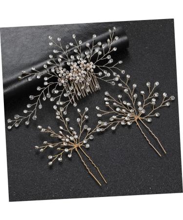 minkissy 5 Sets bridal headwear Rhinestone Hair Headpiece Bride Hairpin crystal hair comb U- shaped Hair Pin for Bride crystal side comb Bridal Hair Comb clip wedding rhinestones bridesmaid - Buy Online on SooperMarket.com