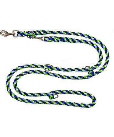Premium Adjustable Dog Exercise Line for Large Dogs up to 80 kg - 3.50m 4-Fold Adjustable Durable Linen - Seattle Colors (Black Blue White Neon Green) - International Shipping Available - Buy Online on SooperMarket.com