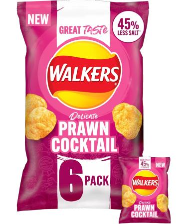 Walkers Less Salt Potato Crisps Delicate Prawn Cocktail 6X25g Delicate Prawn Cocktail 150 g (Pack of 1) - Buy Online on SooperMarket.com