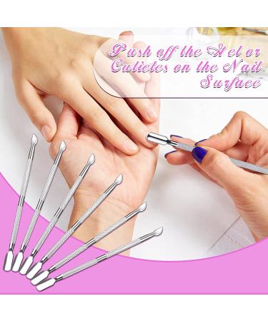 Stainless Steel Nail Cuticle Pusher & Cutter Set - 8 Pieces | Manicure & Pedicure Tool Kit for Fingernail and Toenail Art - Silver - Buy Online on SooperMarket.com