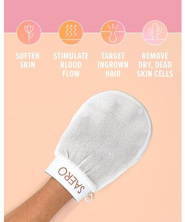 SAERO Korean Deep Exfoliating Mitt (2 Piece) - Natural Plant-Based Spa Treatment for Full Body, Exfoliate Dry Dead Skin, Keratosis Pilaris & Razor Bumps Removal - Buy Online on SooperMarket.com