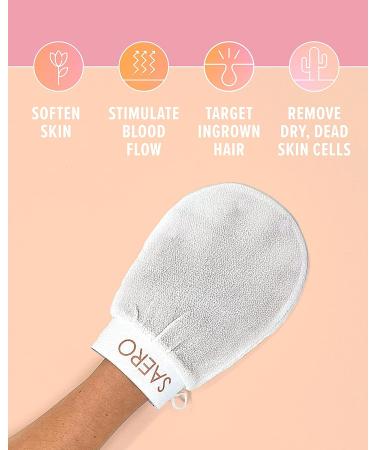 SAERO Korean Exfoliating Mitt - Visibly Lifts Away Dead Skin, Ideal for Spray Tan Removal & Keratosis Pilaris - 100% Viscose Fiber - 1 Piece - Buy Online on SooperMarket.com