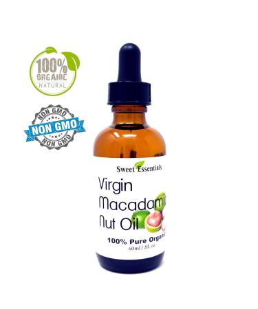 Organic Unrefined Macadamia Nut Oil 2oz - 100% Pure & Food Grade | Imported from Italy | Natural Relief for Dry Skin Eczema Psoriasis & Dermatitis - Buy Online on SooperMarket.com
