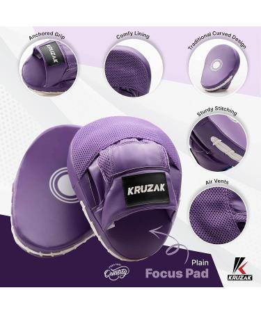 Kruzak Plain Punching Mitts for Muay Thai Martial Arts - Purple | Men & Women Boxing Focus Pads for Kickboxing, MMA Training - Buy Online on SooperMarket.com