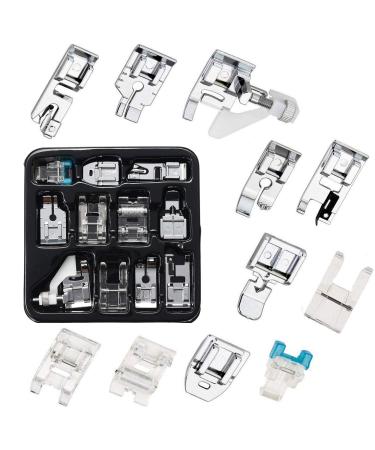 Presser Feet Set 11Pcs Snap On Sewing Machine Foot for Brother Singer Janome Babylock Kenmore Low Shank Sewing Machine Use
