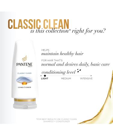 Pantene Pro-V Classic Clean Conditioner 12 fl oz - Pack of 3 | Moisturizing Formula for Soft & Smooth Hair - Buy Online on SooperMarket.com