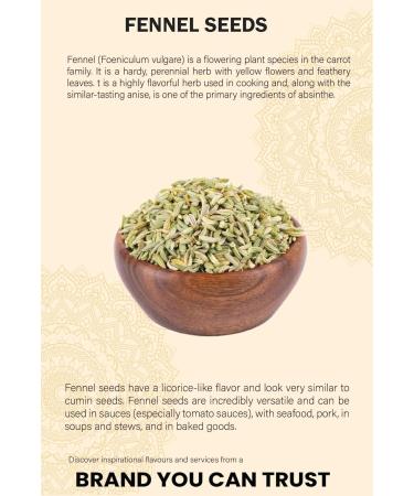 Raw Fennel Seeds (900g/31.75oz) from India | Gluten-Free, Vegan | 100% Authentic and Non-GMO - Buy Online on SooperMarket.com