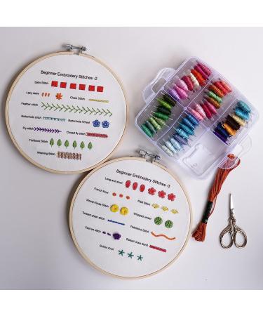 Embroidery Stitch Practice Kit - Learn 30 Stitches with 3 Sets - Craft Lover's Essential for Hand Stitching - Includes Fabric and Skill Techniques - Buy Online on SooperMarket.com